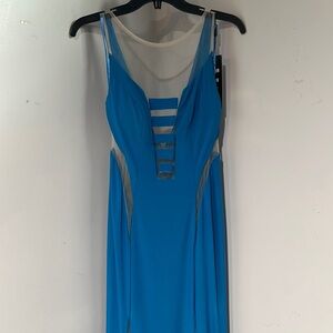 CLEARANCE

Elegant Blue MESH Jersey Prom/evening Sleeveless Dress